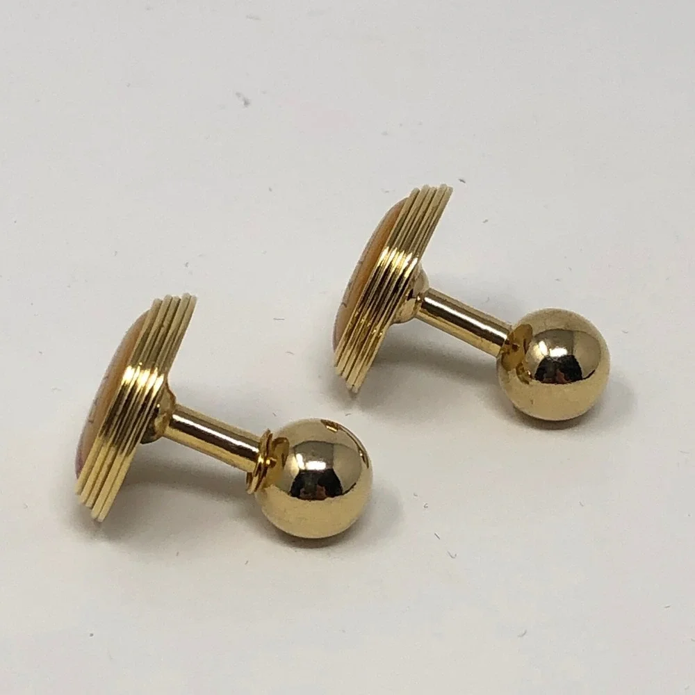 Medieval Crest Cufflinks Epoxy Shield Crown Cross Formal Wedding Gold Mens